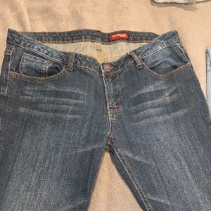 Express Dark Blue Straight Leg Jeans